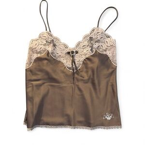 Brown Lace Trim Camisole